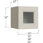 Gabinete apilable (stacker) de una puerta de vidrio, 12" de alto