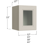 Gabinete apilable (stacker) de una puerta de vidrio, 15" de alto