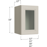 Gabinete apilable (stacker) de una puerta de vidrio, 18" de alto