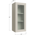Gabinetes de pared de una puerta de marco abierto para vidrio, 36" de alto