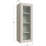 Gabinetes de pared de una puerta de marco abierto para vidrio, 42" de alto