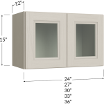 Gabinete apilable (stacker) de dos puertas de vidrio, 15" de alto