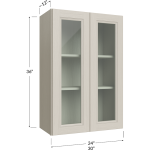 Gabinetes de pared de dos puertas de marco abierto para vidrio, 36" de alto