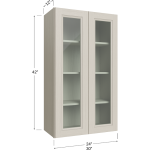 Gabinetes de pared de dos puertas de marco abierto para vidrio, 42" de alto