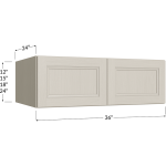 Gabinete de pared para refrigerador, 36" de ancho