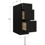 Gabinete base de tres cajones