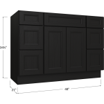 Base combinada de mueble de baño de dos puertas / dos cajones