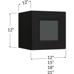 Gabinete apilable (stacker) de una puerta de vidrio, 12" de alto