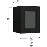 Gabinete apilable (stacker) de una puerta de vidrio, 15" de alto