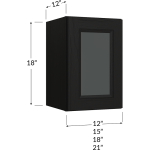 Gabinete apilable (stacker) de una puerta de vidrio, 18" de alto