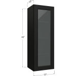 Gabinetes de pared de una puerta de marco abierto para vidrio, 42" de alto