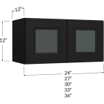 Gabinete apilable (stacker) de dos puertas de vidrio, 12" de alto