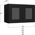Gabinete apilable (stacker) de dos puertas de vidrio, 15" de alto