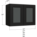 Gabinete apilable (stacker) de dos puertas de vidrio, 18" de alto