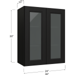 Gabinetes de pared de dos puertas de marco abierto para vidrio, 30" de alto