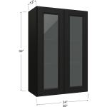 Gabinetes de pared de dos puertas de marco abierto para vidrio, 36" de alto