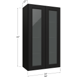 Gabinetes de pared de dos puertas de marco abierto para vidrio, 42" de alto