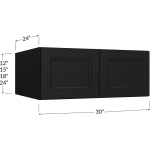 Gabinete de pared para refrigerador, 30" de ancho
