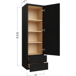 Gabinete de pared con cajones, 18" de ancho