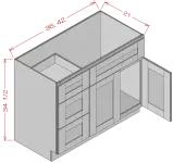 Vanity Sink Drawer-3 Drawers on Left
