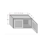 18" Height Double Door Bridge Wall Cabinet