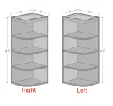 42" Height 9" Wide Wall End Shelf