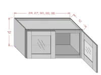 12" Height Double Glass Door Wall Cabinet