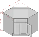 Diagonal Corner Sink Base
