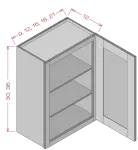30" Height Single Door Wall Cabinet