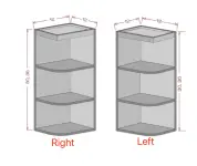36" Height 12" Wide Wall End Shelf