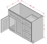Vanity Sink Drawer-3 Drawers on Right