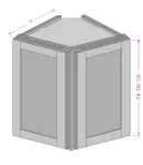 Wall End Corner Triangle Cabinet