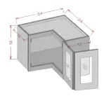 12" Height Wall Easy Reach Glass Door Cabinet