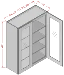 42" Height Double Glass Door Wall Cabinet