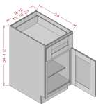 Single Door Single Drawer Base