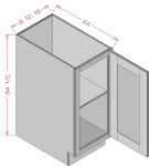 Base Cabinet Full Height Door-Single Door