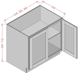 Base Cabinet Full Height Door-Double Door