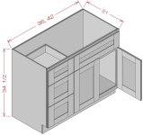 Vanity Sink Drawer-3 Drawers on Left
