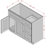 Vanity Sink Drawer-3 Drawers on Right