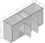 Double Sink Vanity Combo Cabinet