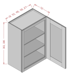30" Height Single Door Wall Cabinet