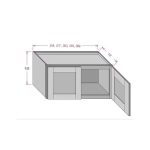 18" Height Double Door Bridge Wall Cabinet
