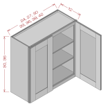 30" Height Double Door Wall Cabinet
