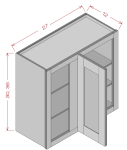 Blind Corner Wall Cabinet with Shelves