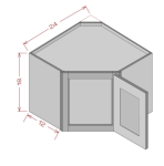 18" Height Diagonal Corner Wall Cabinet