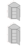 Diagonal Corner Wall Cabinet