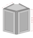 Wall End Corner Triangle Cabinet