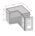 12" Height Wall Easy Reach Glass Door Cabinet