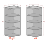 42" Height 9" Wide Wall End Shelf