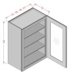 42" Height Single Glass Door Wall Cabinet